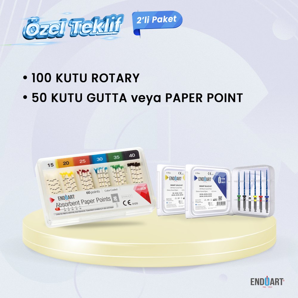 100 Kutu Rotary Kanal Eğesi 50 Kutu Gutta veya Paper Point 